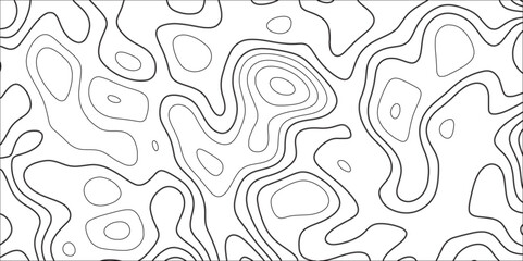 Fototapete - Modern Abstract Topographic map background with wave lines. White curved lines light spots horizontal lines. Paper texture Imitation of a geographical map shade. 