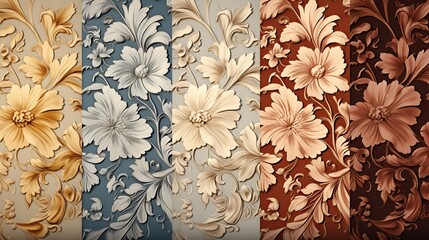 Wall Mural - Vintage paisley patterns with rich, warm colors 