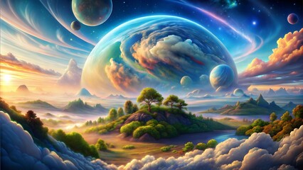 Canvas Print - 3d rendered illustration of fantasy alien planet