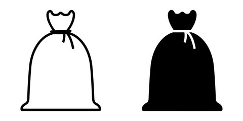 Poster - ofvs604 OutlineFilledVectorSign ofvs - sandbag vector icon . flood protection sign . burlap sack . isolated transparent . black outline filled version . AI 10 / EPS 10 . g11947