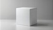 © Kanchana - white box on a gray background with copy space.3d rendering.