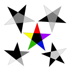 Poster - Collection of Stars hand drawn. vector illustration