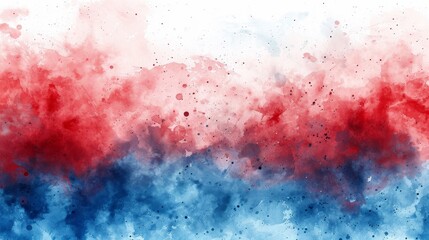 Wall Mural - Abstract Watercolor Background with Red and Blue Splashes