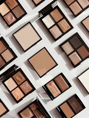 Aufkleber - A variety of contouring and highlighting palettes with rich colors arranged on a light background. Generative AI