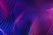 © Worrapol - 3d render, abstract background with wavy lines in neon purple and blue colors. Modern wallpaper design for digital banner or presentation