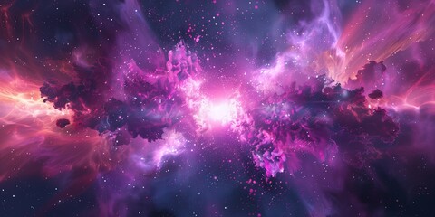 Wall Mural - abstract digital art of a purple and pink light explosion perfect for backgrounds and futuristic des