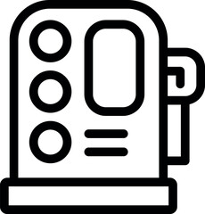 Poster - Digital illustration of a stylized camera in a simple line art format, suitable for icons or logos
