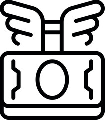 Poster - Line art icon of a vr headset with wings, symbolizing fast or hightech virtual experiences
