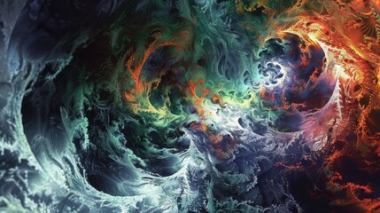 Wall Mural - Fractal abstract background image created in the imagination