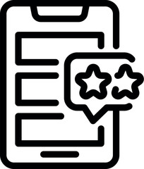 Poster - Line art icon showing a clipboard with a feedback form and star rating