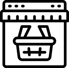 Poster - Modern and minimalist black and white vector online shopping icon for ecommerce web and mobile app user interface design