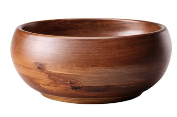 Wall Mural - High-quality wooden brown round bowl on a transparent, white background suited for png format