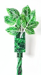 Poster - Green Network Cable Organic Leaf Patterned Technology