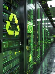 Poster - Sustainable Server Room  Eco Friendly Digital Infrastructure with Energy Efficient Symbols and