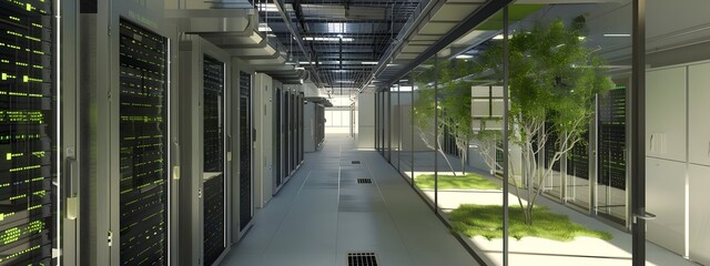 Wall Mural - Eco Friendly Data Center Building with Sustainable Architectural Design