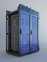 Poster - 3D Rendered Solar Powered Server   Renewable Energy Driven Data Storage and Computing
