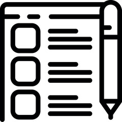 Poster - Black line art of a checklist complete with boxes and a stylus pen