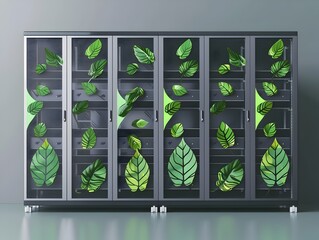 Poster - eco friendly server rack design with leaf inspired patterns