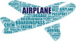 © marco - Airplane symbol silhouette word cloud illustration