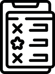 Poster - Vector shopping list icon in black and white design with checklist illustration for mobile app interface and task organization, featuring a minimalist flat concept and trendy editable outline