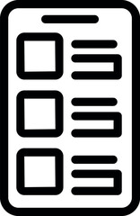 Poster - Modern mobile interface icon set for smartphone user app design on touchscreen device with black and white vector graphic iconography for digital communication and computing development experience
