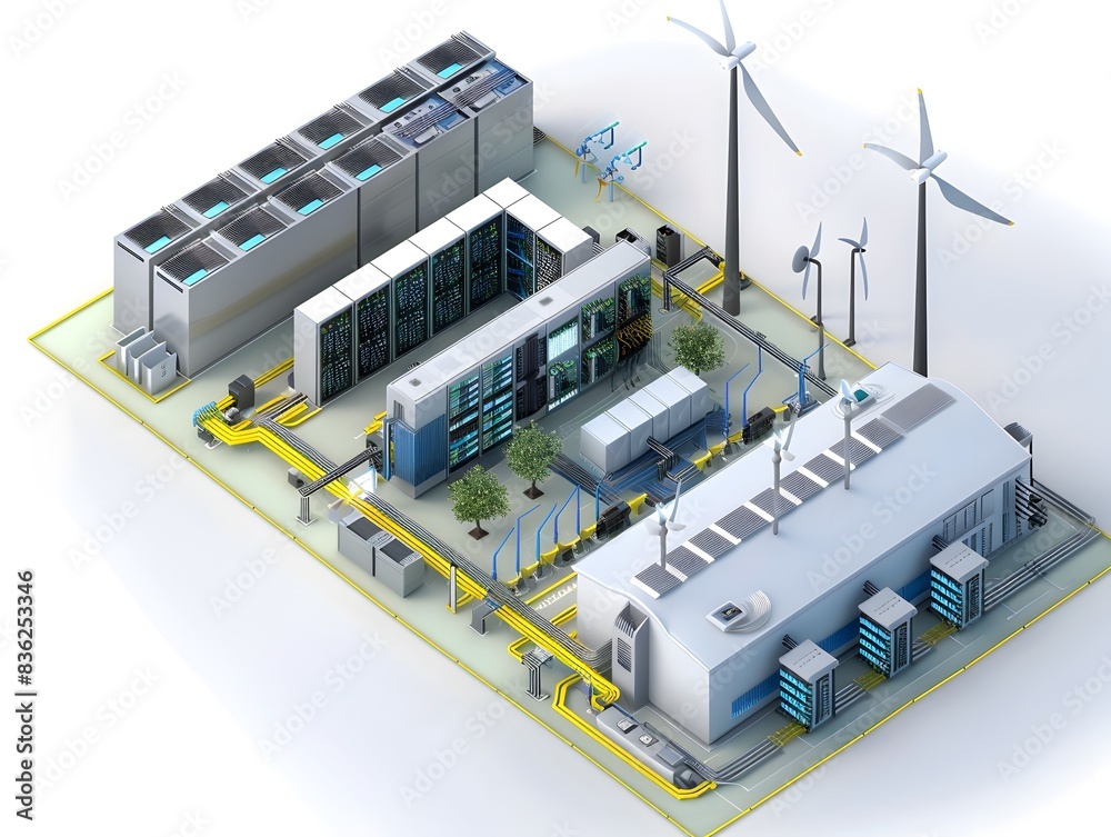 Visual Reference: Wind Energy Data Center Plan A Diagrammatic Layout Of Green