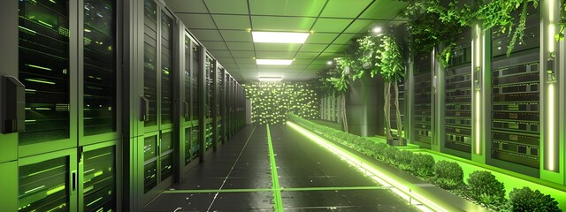 Poster - Eco Friendly Server Room Design Sustainable Technology Infrastructure with Green Elements