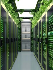 Poster - eco friendly server room design sustainable nature inspired data center architecture