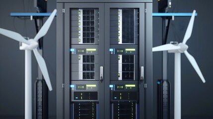 Poster - Wind powered Server Rack Design 2D of Sustainable Data Center Technology