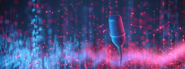 Poster - of Microphone Capturing Sound Waves at Different Frequencies