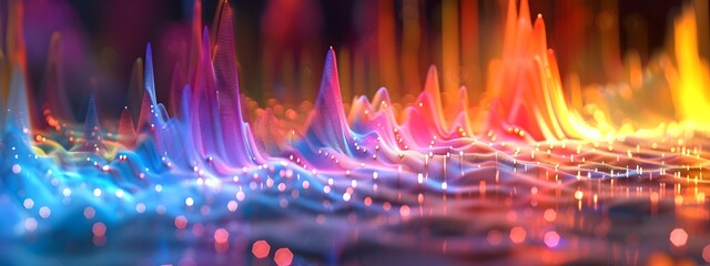Poster - d rendered atomic absorption spectroscopy graph showing absorption peaks at specific frequencies