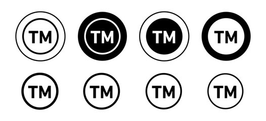 TM trademark icon vector set collection for web