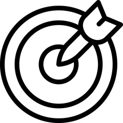 Poster - Aim for success, bullseye with arrow icon representing accuracy, achievement, and precision in business and competition
