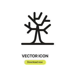Fototapete - Dry Tree icon vector. Linear-style sign for mobile concept and web design. Dry Tree symbol illustration. Pixel vector graphics - Vector.