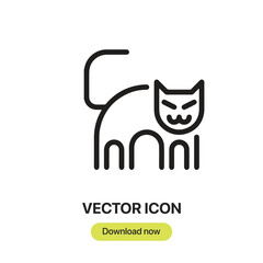Leinwandbilder - Black Cat icon vector. Linear-style sign for mobile concept and web design. Black Cat symbol illustration. Pixel vector graphics - Vector.