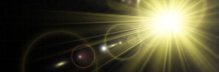 Wall Mural - Spark of light.The star flashes brightly.Set of glowing effects.	
