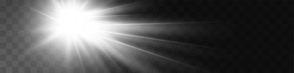 Poster - Spark of light.The star flashes brightly.Set of glowing effects.	
