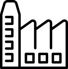 Poster - Simple line drawing of an industrial factory, suitable for web and print