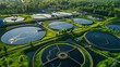© atitaph - Aerial view of wastewater treatment plant, effluent and wastewater filtration. Industrial solutions for wastewater treatment and recycling