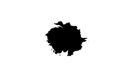 Sticker - animated video of splashes of black ink liquid