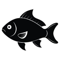 Wall Mural - Solid color Cichlid animal vector design