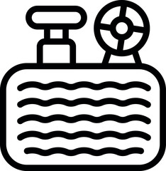 Poster - Simplified line drawing of an air compressor, ideal for technical manuals and industrial designs