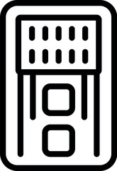 Poster - Simple black and white line art icon representing a calculator, ideal for web and app interfaces
