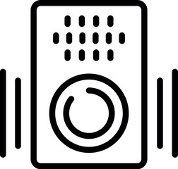 Poster - Simple line art representation of a speaker, suitable for icons and graphic design