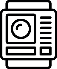 Poster - Minimalist icon of a digital singlelens reflex camera, ideal for web and app design