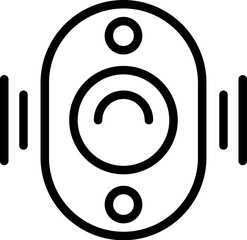 Sticker - Vector illustration of a smart speaker icon in simple black line art style