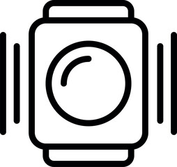 Poster - Minimalist black and white camera lens icon illustration with focus and aperture. Vector symbol graphic design for digital photography equipment technology. Modern creative isolated media iconography