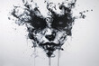 © Dennis - An inkblot test with black ink on white paper in the shape of a human face