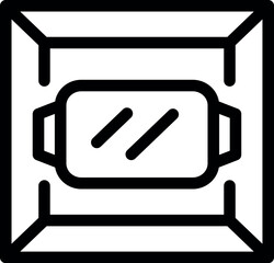 Poster - Black and white vector illustration of a camera viewfinder, minimalist design