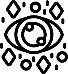 Poster - Elegant and minimalist abstract eye symbol illustration with geometric black and white design, perfect as a modern logo or graphic element